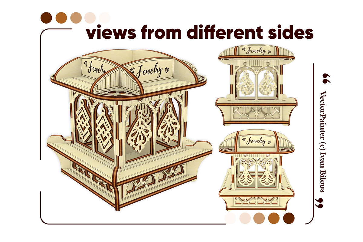Laser Cut Earrings Jewelry Stand, an Object Graphic by VectorPainter (Photo 9 of 14)