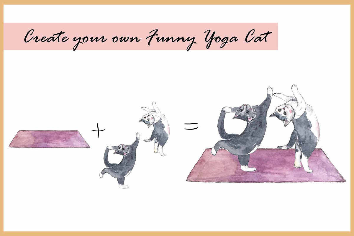 Yoga Cats & Dogs Clipart, an Animal Illustration by VianneArt (Photo 6 of 11)