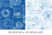 Vintage Blueprint Patterns, a Pattern Graphic by Artful Assets Boutique (Thumbnail 3 of 4)