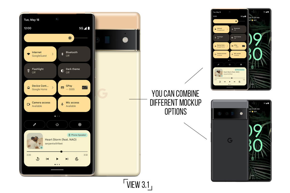 Google Pixel 6 Pro Vector MockUp, a Product Mockup by Alex_Yanko (Photo 4 of 6)