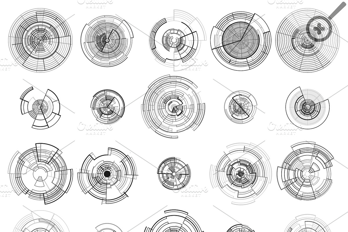 Set of abstract hud elements, an Outline Icon by VectorShop (Photo 3 of 3)