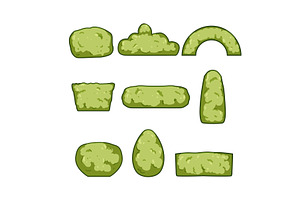 Green garden hedges and bushes in, an Object Illustration by pikepicture