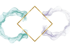 Ink Splash in Geometric Frame, a Photo by LOGOCREATIVE
