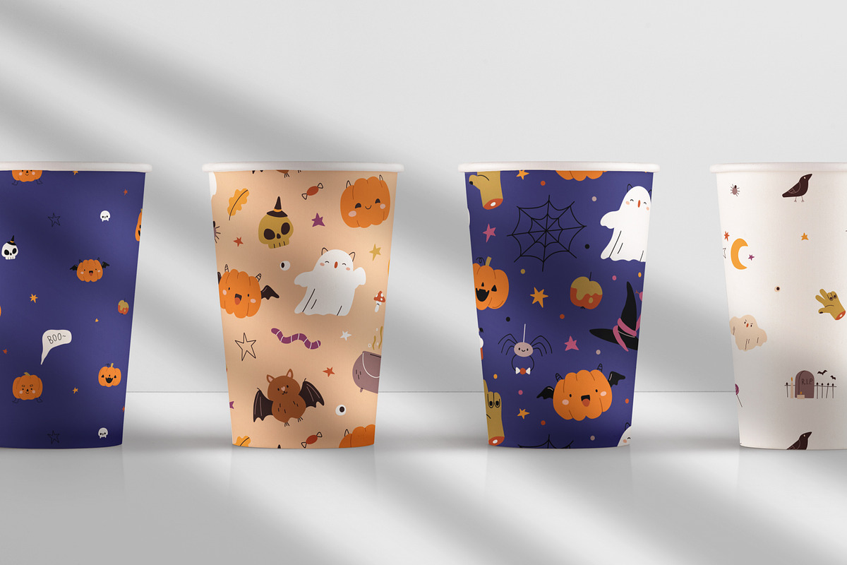 Cute Halloween seamless patterns set, a Pattern Graphic by Good Studio (Photo 8 of 8)