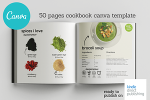 50 Pages Canva Salads Book Template