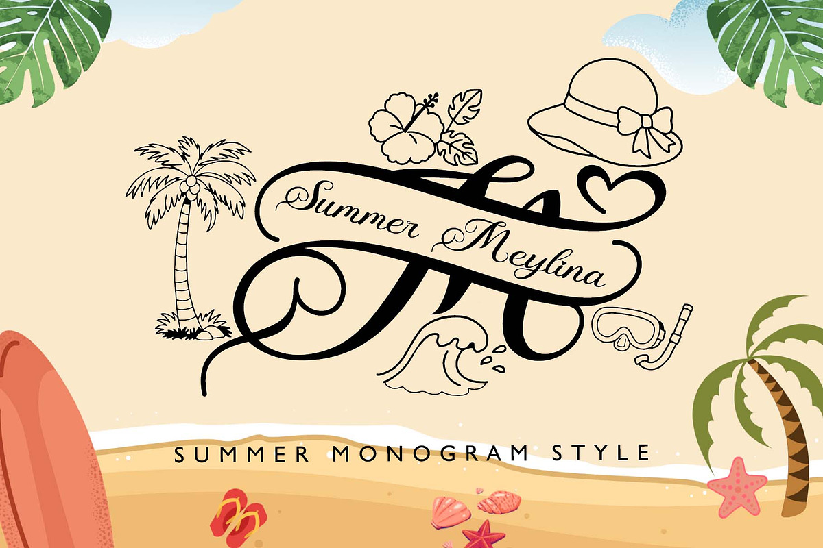 Summer Meylina Monogram, a Handwritten Font by Yoga Letter (Photo 1 of 7)