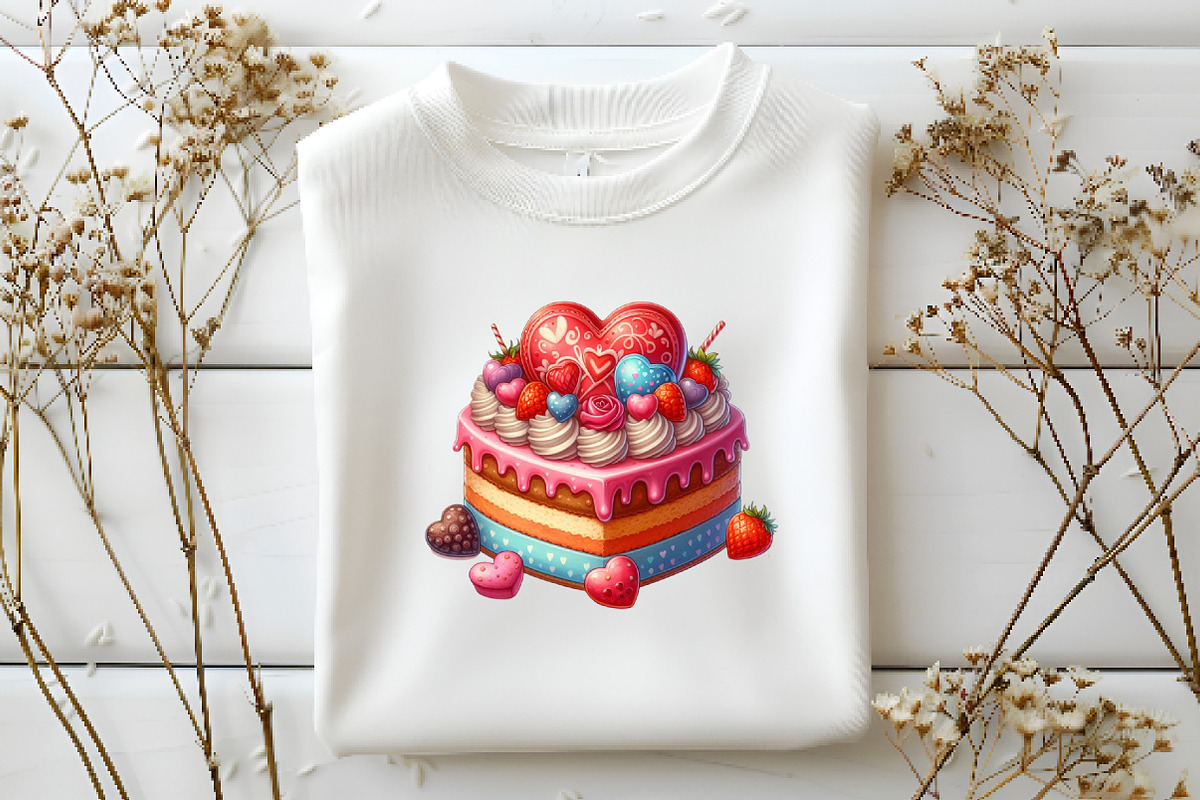 Valentine Cake Sublimation Clipart, an Illustration by DreamArtGraphic (Photo 6 of 6)