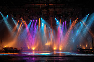 Colorful Stage Lighting Concert Venu, a Photo by Pixeness Studio
