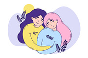 Friendship Flat Vector Illustration, an Illustration by DesignWP (Thumbnail 1 of 3)