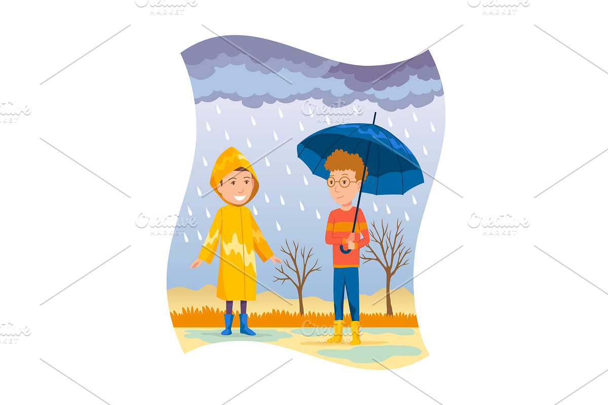 Cheerful children play joyfully in, a Person Illustration by the8monkey