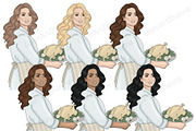 Giving Thanks Girls Clipart, a Person Illustration by GlamArtZhanna (Thumbnail 3 of 4)