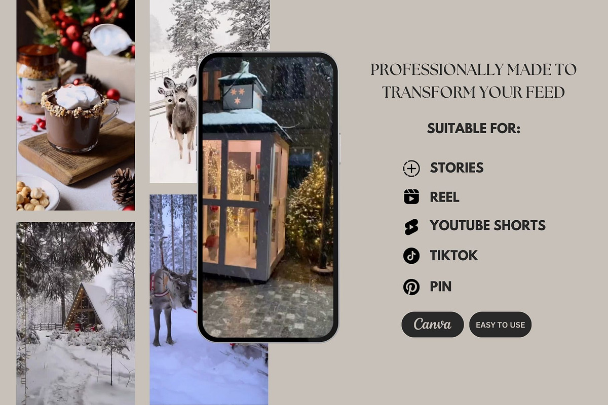 200 Pre-Made Christmas Reels Bundle, a Social Media Template by Studioxhq (Photo 2 of 4)