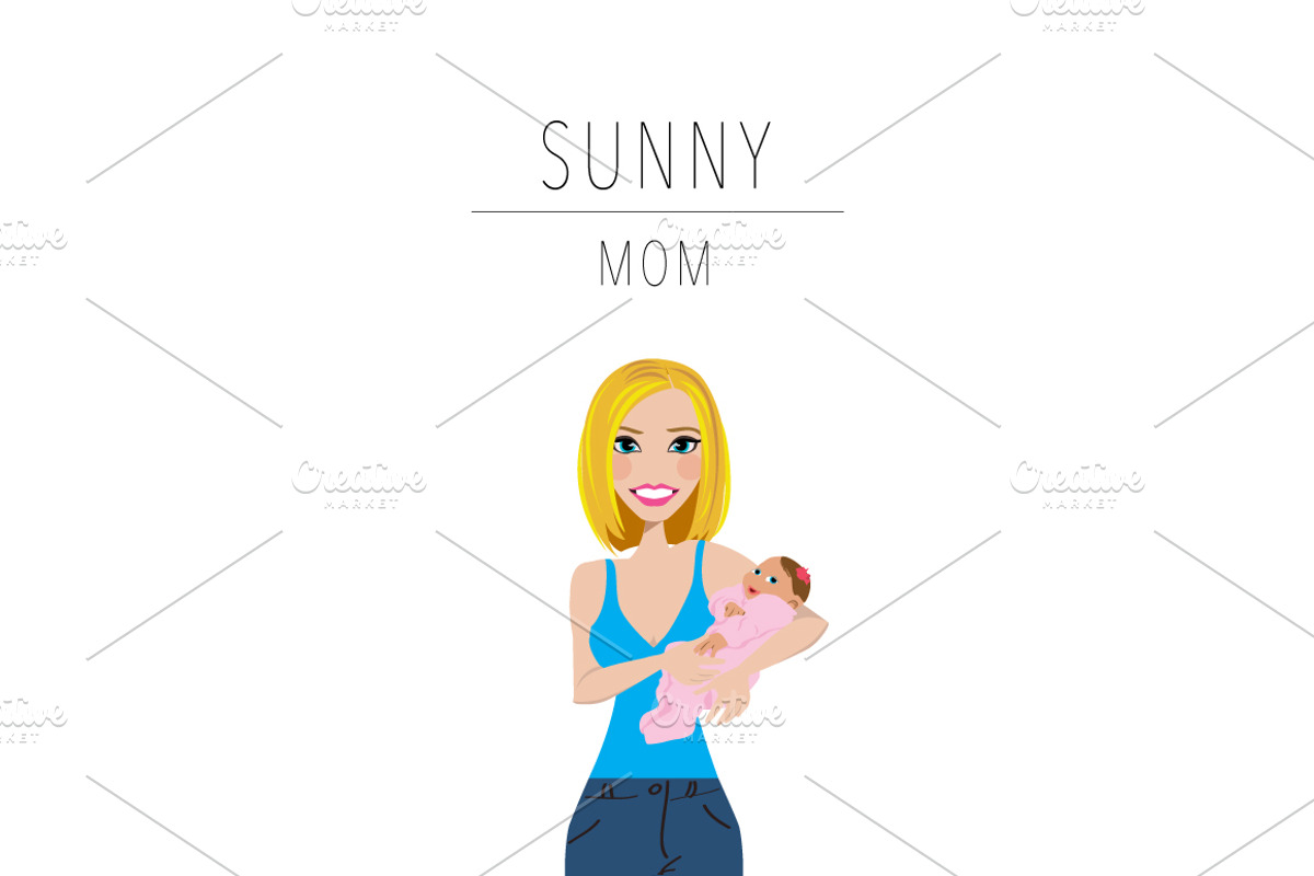 Mom & Baby Portrait Clip Art, a Person Illustration by Lauren Lesley Studio (Photo 30 of 33)