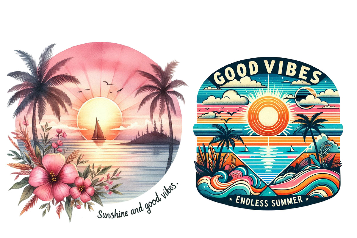 Retro Summer Vibes Sublimation, an Illustration by Designworld (Photo 5 of 6)