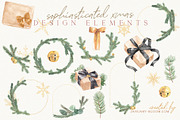 Christmas Watercolor Festive Clipart, an Animal Illustration by January Bloom (Thumbnail 5 of 32)