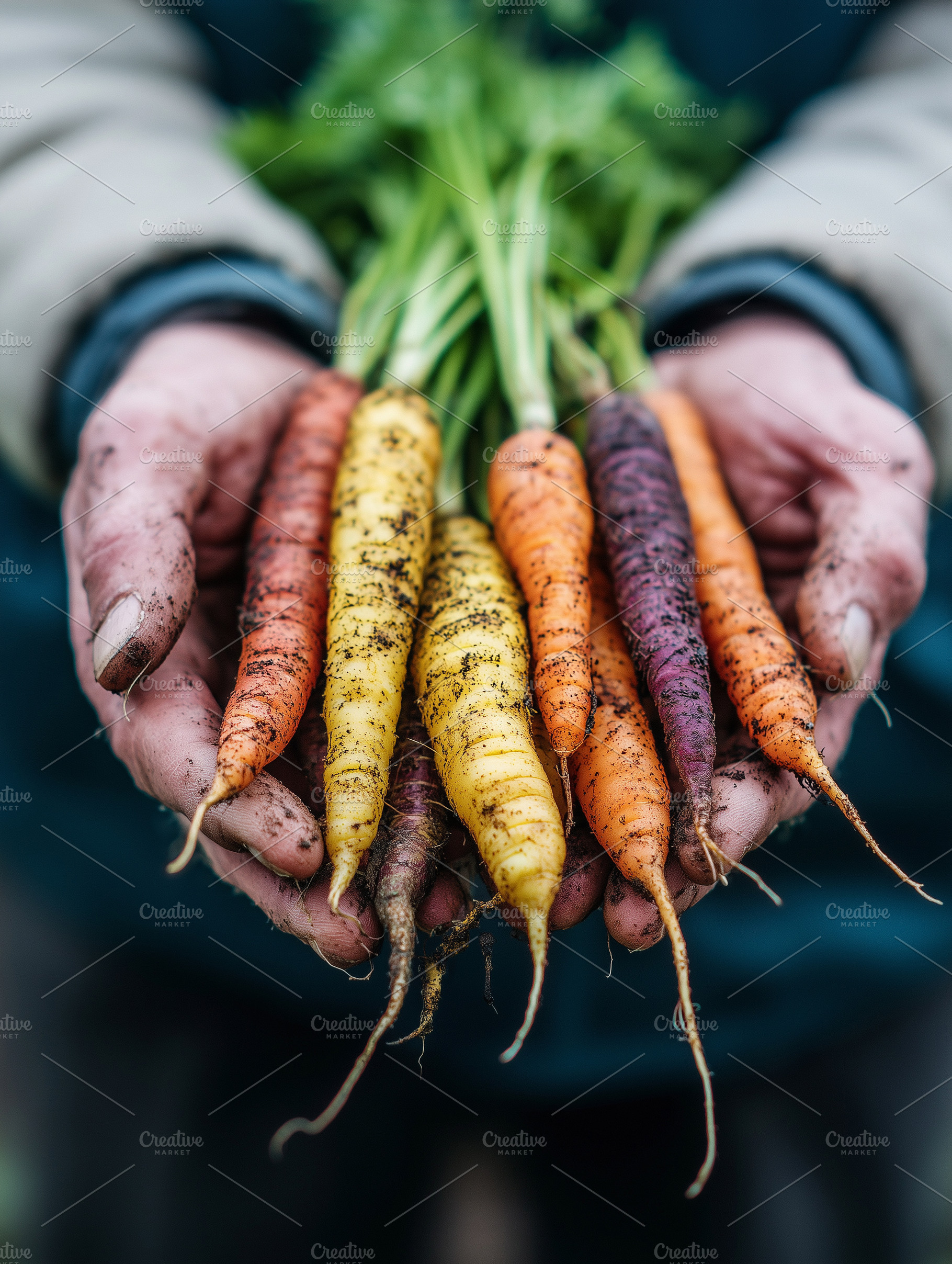 Freshly harvested rainbow carrots, a Food & Drink Photo by MistyDay