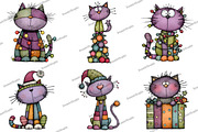 Funny Christmas Cats Clipart, an Illustration by DreamArtGraphic (Thumbnail 2 of 5)