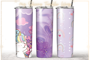 Kawaii Purple 20oz Tumbler Wrap