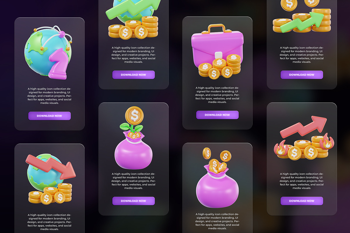Global Economy 3D Icon Pack, an Object Graphic by Artnivora.Std (Photo 4 of 4)