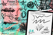 Messy Ink Brushes for Procreate, a Brush Add-On by Studio Kitsch (Thumbnail 2 of 5)
