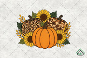 Floral Leopard Pumpkin Fall Png, an Illustration by Craft Nest (Thumbnail 1 of 6)