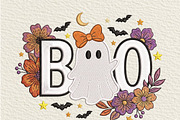 Cute Floral Ghost BOO PNG, an Object Illustration by DreamCafeArt (Thumbnail 1 of 6)