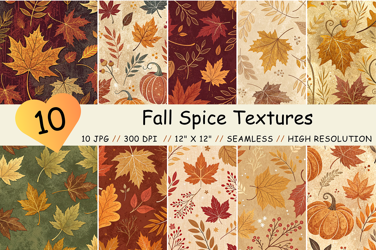 Fall Spice Textures Seamless Pattern, a Pattern Graphic by FloridPrintables (Photo 1 of 12)