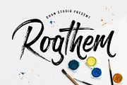 Rogthem Brush Font, a Handwritten Font by Dhan Studio (Thumbnail 1 of 9)