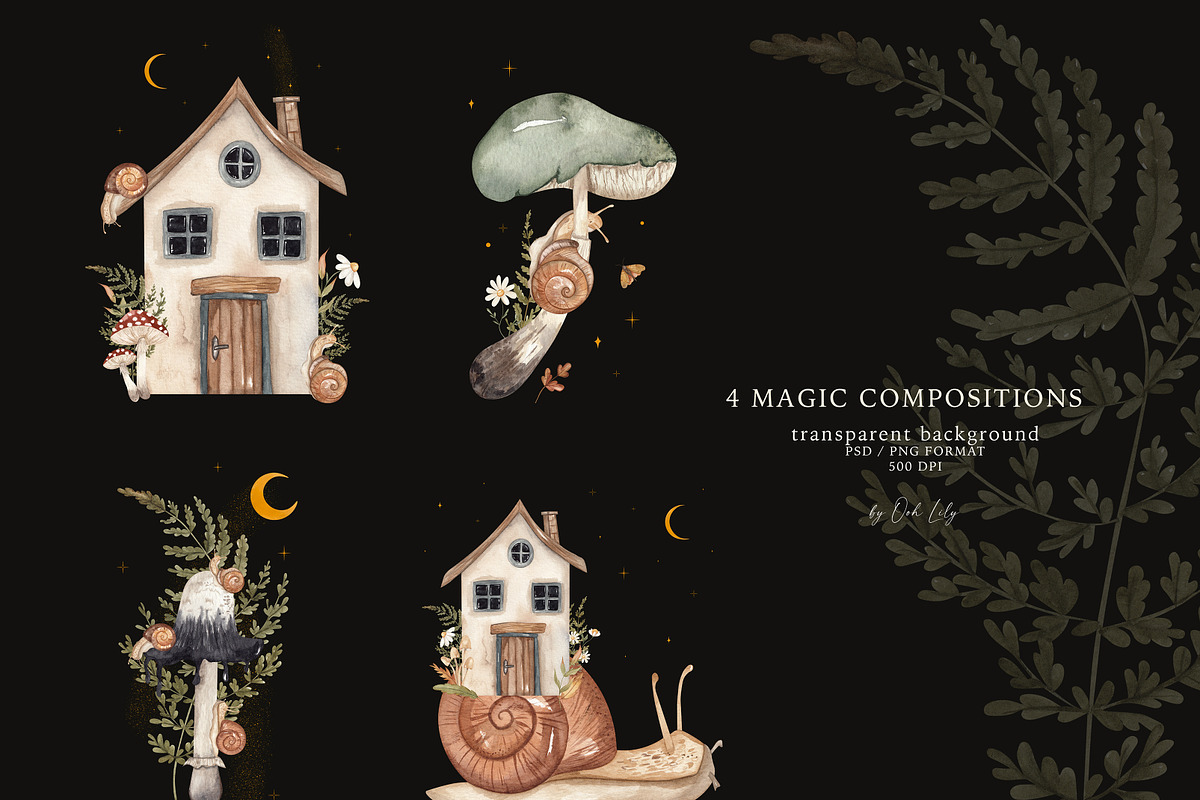 Magic Forest.Watercolor snails tales, an Animal Illustration by Ooh Lily (Photo 11 of 14)