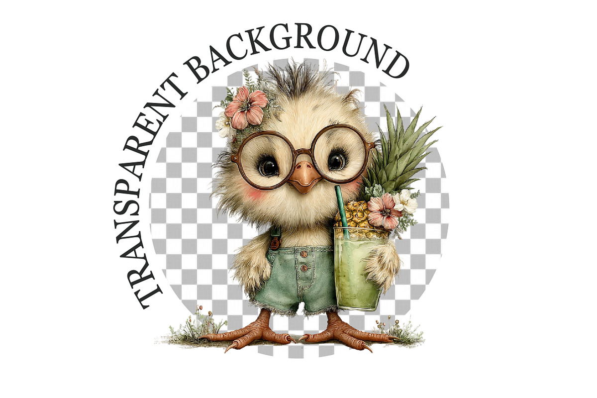 Summer Funny Chick Clipart, a Seasonal Illustration by Rose Art (Photo 5 of 6)