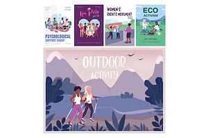 Outdoor activities banner templates