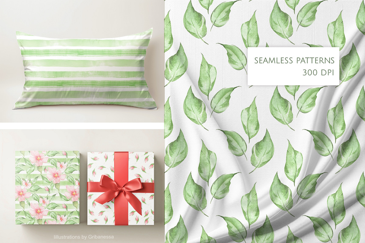 Spring Blossom Watercolor Set, a Seasonal Illustration by Gribanessa (Photo 6 of 6)