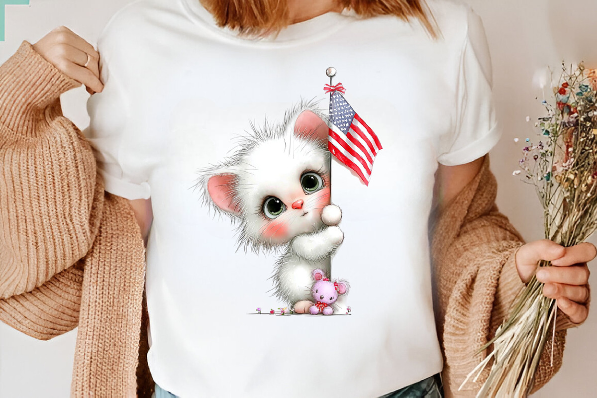 Whimsical 4th of July Cat Clipart, an Illustration by CreationArt (Photo 6 of 7)