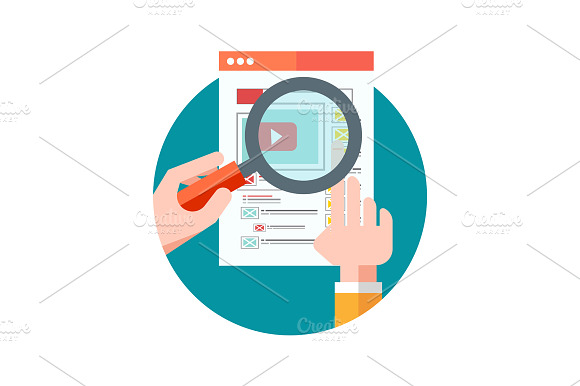 Watching movie. Flat design concept preview 2