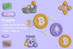 3D Crypto Icon Pack, an Object 3D Model by Artnivora.Std