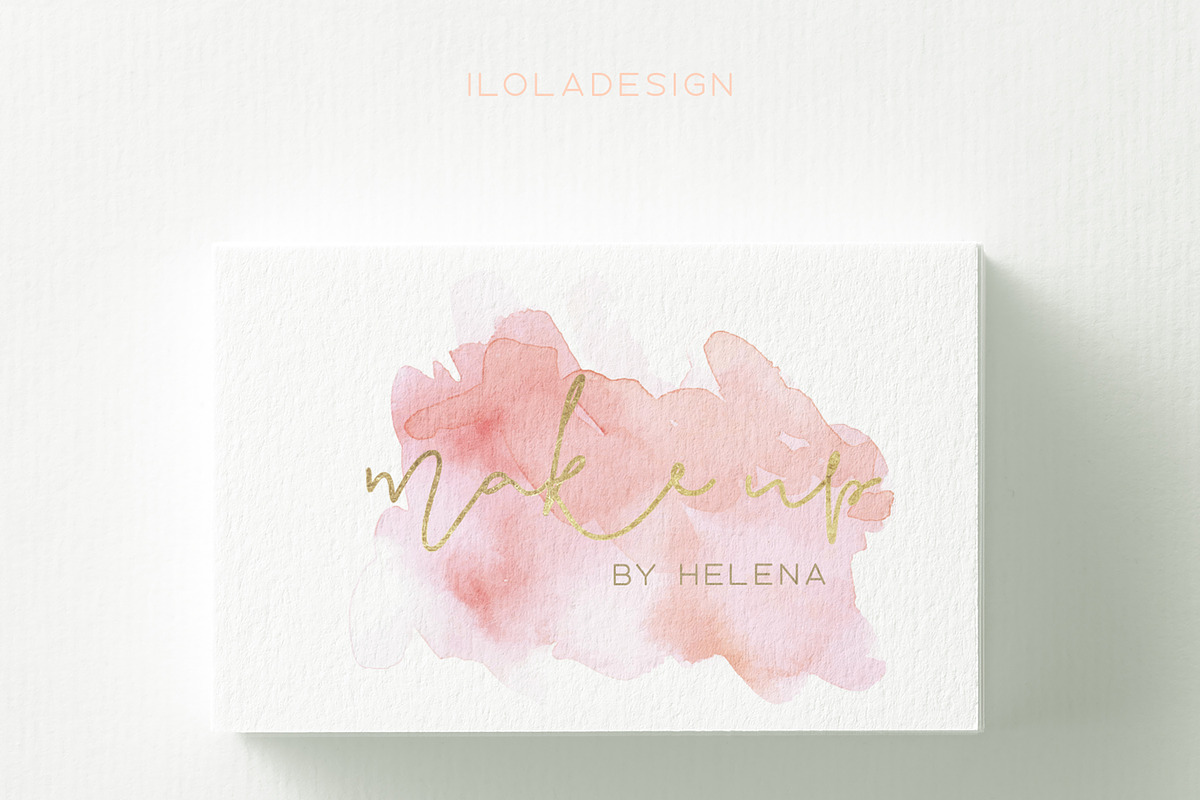 Watercolour Make Up Business Card, a Business Card Template by iloladesign (Photo 1 of 2)