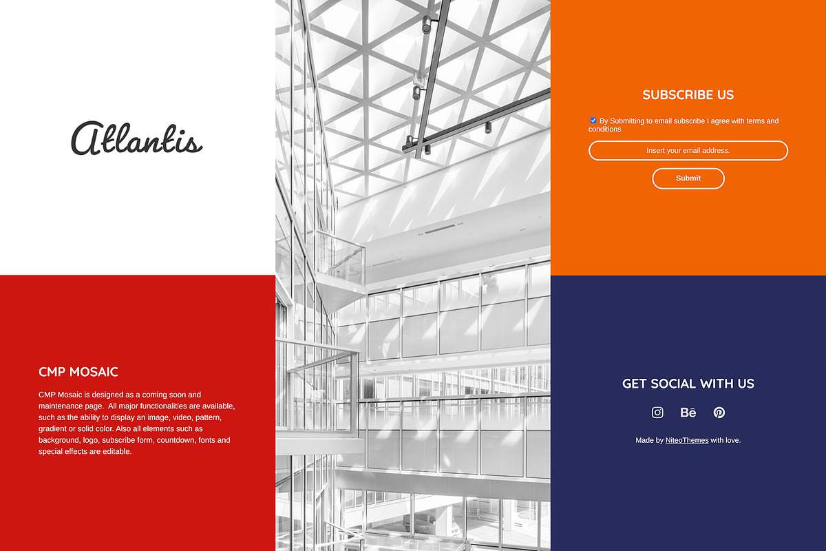 CMP Mosaic - Coming soon,Maintenance, a WordPress Template by NiteoThemes (Photo 3 of 4)