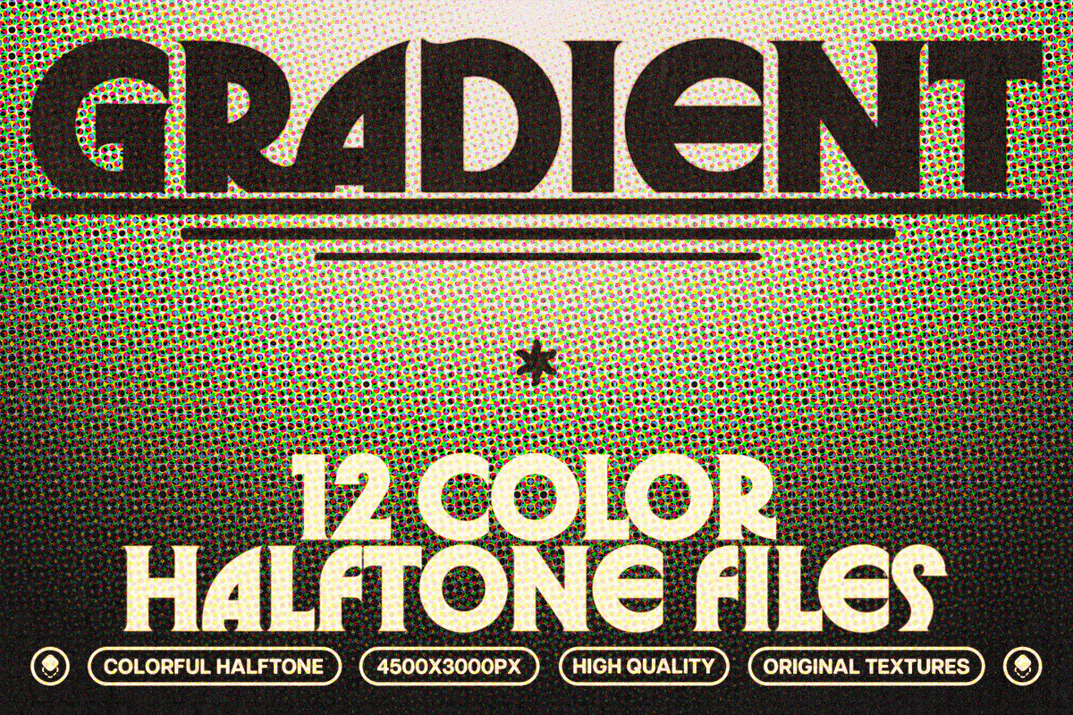 Color Halftone Gradient Textures, a Texture Graphic by pixelbuddha.net (Photo 1 of 8)
