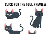 Black Cat Clipart- Halloween Clipart, an Animal Illustration by The Digital Download Shop (Thumbnail 3 of 4)
