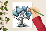 Whimsical Valentines Day Heart Tree, an Illustration by designcity5 (Thumbnail 3 of 5)