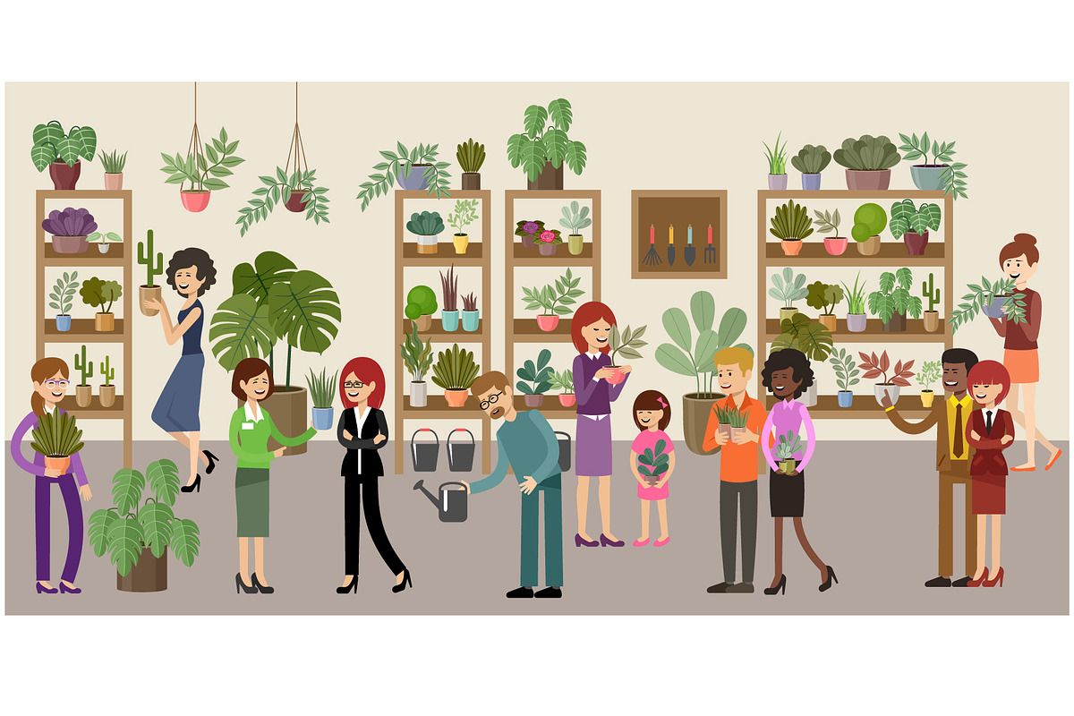 Flower and Home Plant Store, a Decorative Illustration by Gurza SHOP (Photo 6 of 8)
