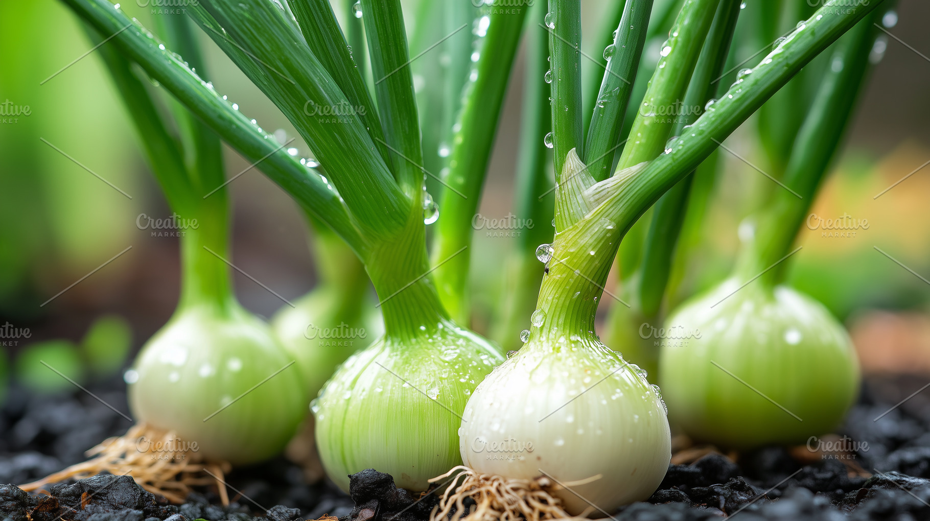 Fresh green onions growing, a Food & Drink Photo by MistyDay