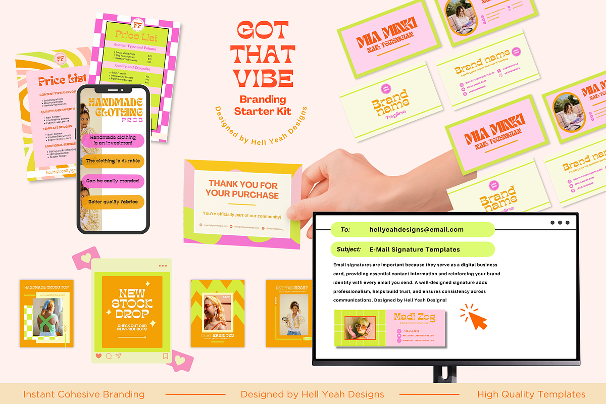 Funky Social Media & Brand Kit, a Branding & Logo Template by Hell Yeah Designs (Photo 5 of 15)