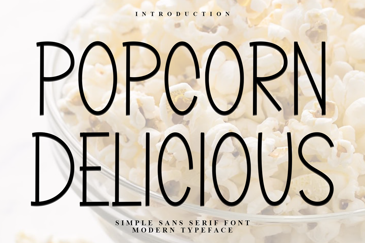 Popcorn Delicious, a Sans Serif Font by FreshTypeINK (Photo 1 of 7)
