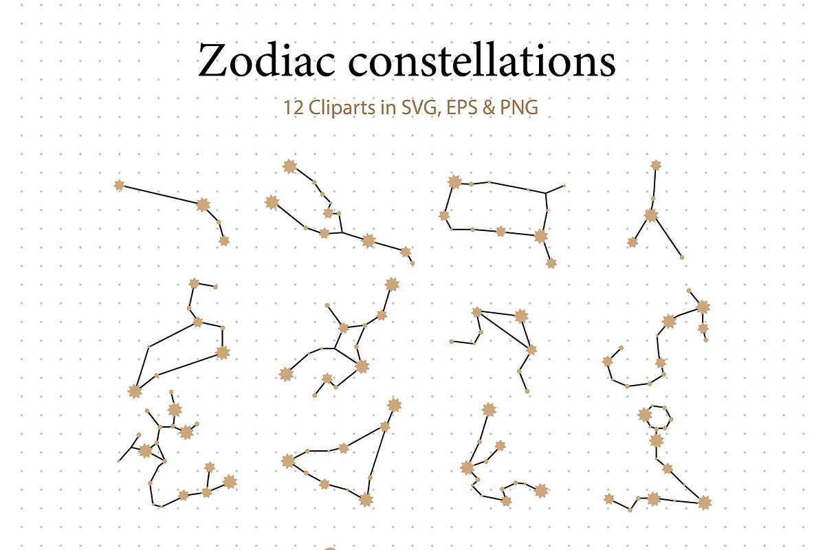 Zodiac SVG and seamless pattern set., an Illustration by ClipArtRoom (Photo 3 of 6)