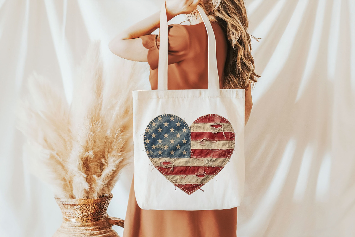 USA Patchwork American Heart Png, an Illustration by Designking (Photo 4 of 6)