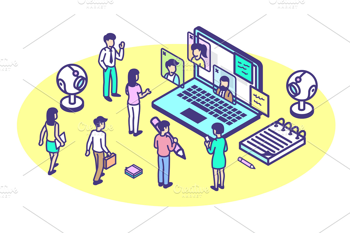 Online meeting concept, a Person Illustration by LadadikArt