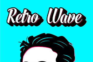 Retro Wave 80s Vector Poster Concept