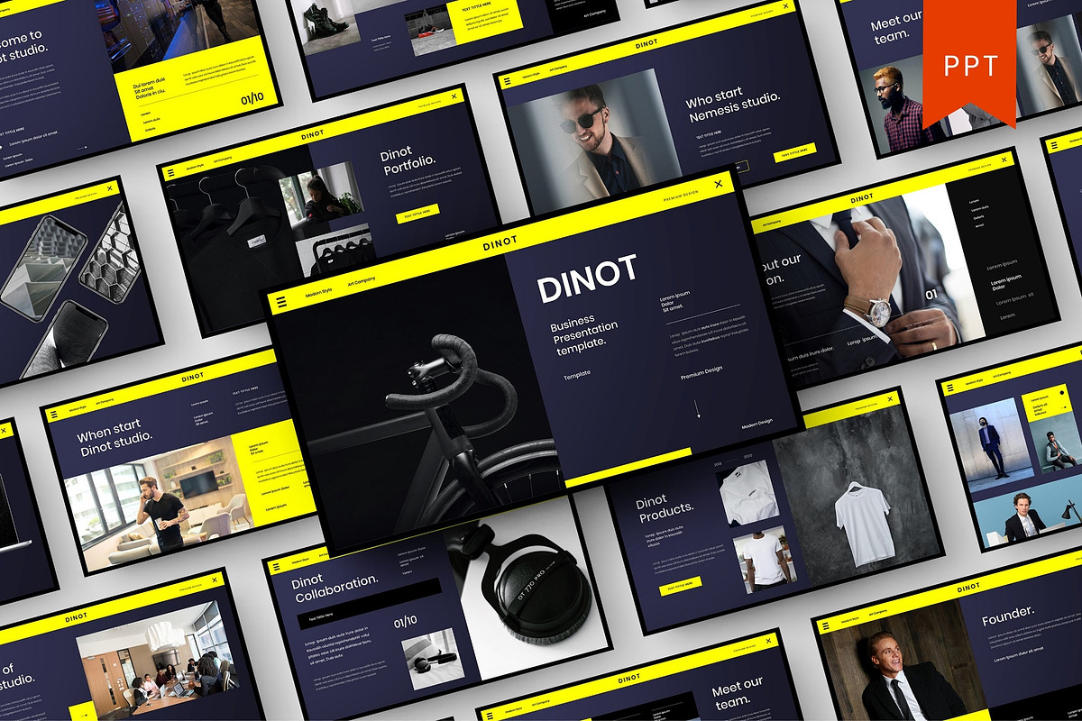 Dinot – Business PowerPoint Template, a Presentation Template by Dens Creative Studio (Photo 1 of 6)