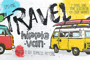 Vintage Hippie Van Print design